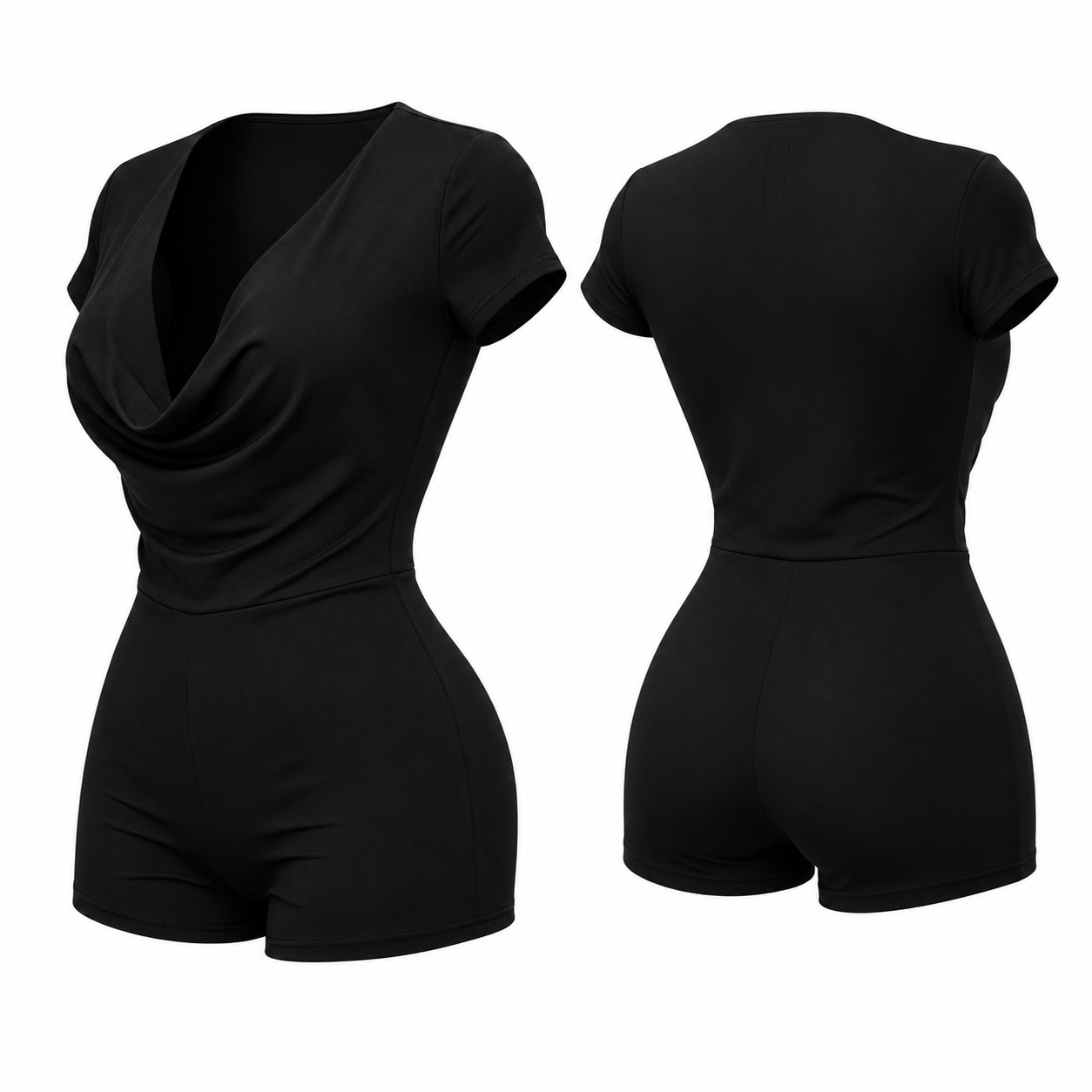 Cocoa Desire Draped Romper