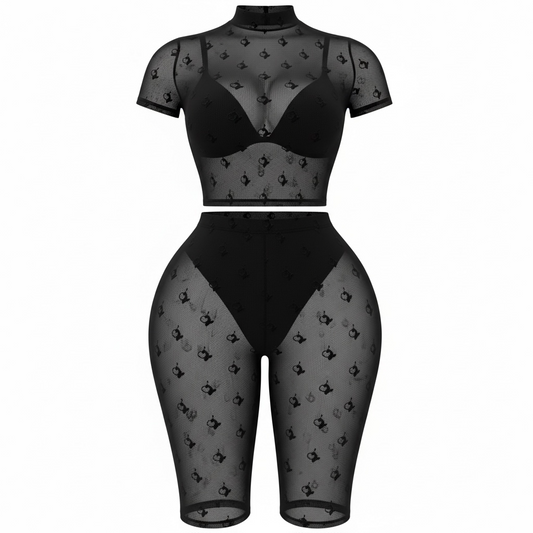 Midnight Muse Mesh Capri Set
